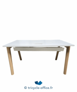 Tricycle-Office-mobilier-bureau-occasion-Bureau-droit-blanc-140x80-cm