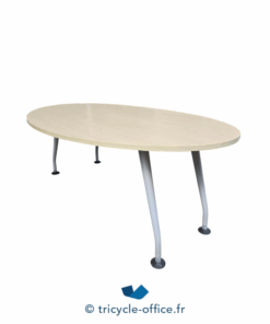 Tricycle-Office-mobilier-bureau-occasion-Table-de-réunion-bois-ovale