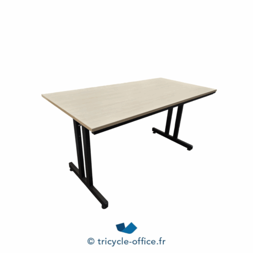Tricycle-Office-mobilier-bureau-occasion-Table-pliante-piètement-noir-140x70-cm