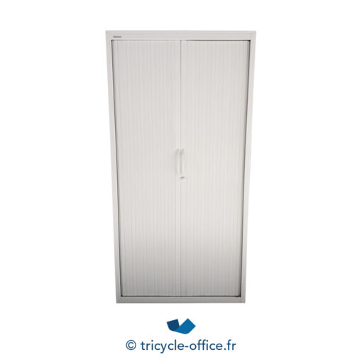 Tricycle-Office-mobilier-bureau-Armoire haute à rideaux blanche L 100