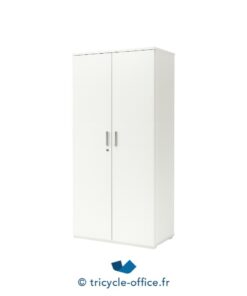 Tricycle-Office-mobilier-bureau- Armoire haute blanche portes battantes L 100
