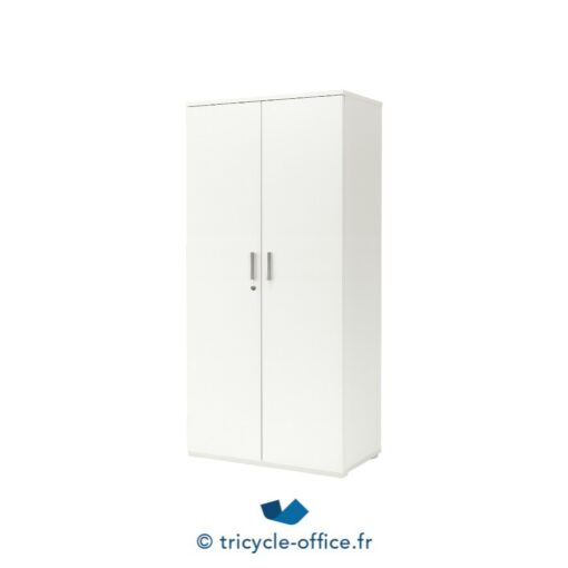 Tricycle-Office-mobilier-bureau- Armoire haute blanche portes battantes L 100