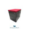 ART4521 Caisson MAJENCIA noir 3 tiroirs pouf rouge