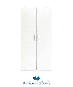 Tricycle-Office-mobilier-bureau- Armoire haute blanche portes battantes L 100