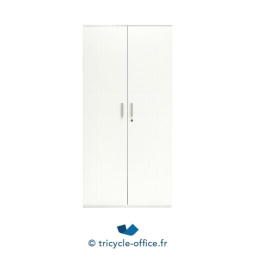 Tricycle-Office-mobilier-bureau- Armoire haute blanche portes battantes L 100