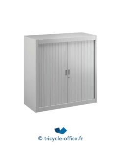Armoire basse à rideaux métal L.100 cm Gris  – Occasion